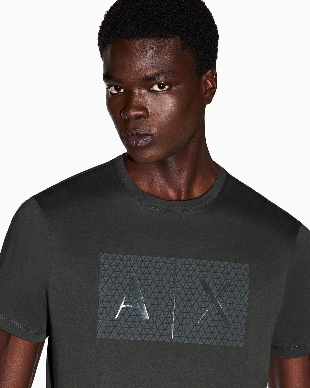 ARMANI EXCHANGE Gray Slim Fit T-Shirt Essential Cotton Jersey for men
