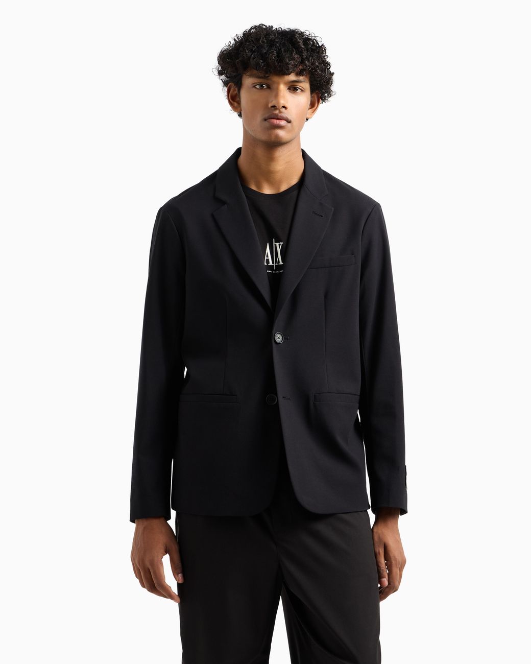 ARMANI EXCHANGE Blue Single Breasted Jacket for men