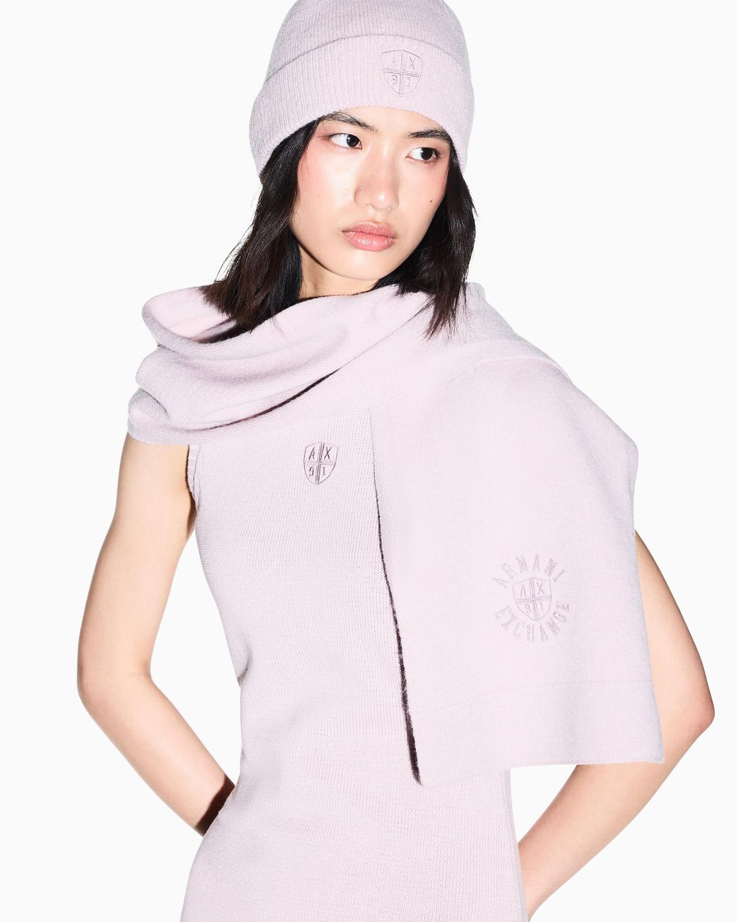 ARMANI EXCHANGE Pink Beanie Hat