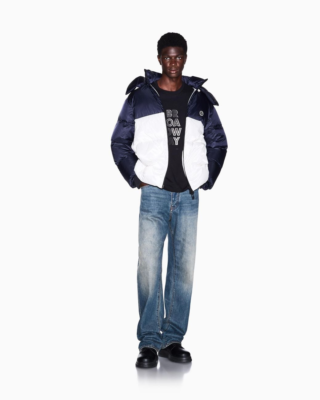 ARMANI EXCHANGE Blue Down Jacket With Down And Feather Padding for men