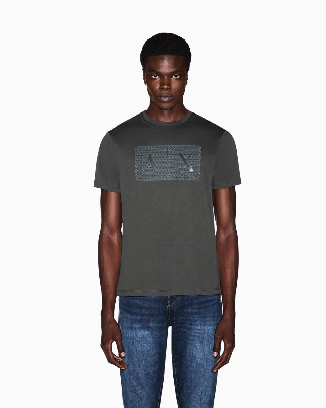 ARMANI EXCHANGE Gray Slim Fit T-Shirt Essential Cotton Jersey for men