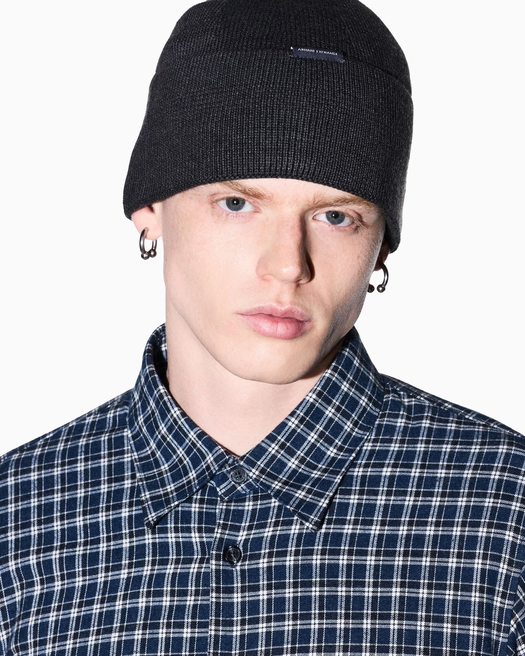ARMANI EXCHANGE Blue Beanie Hat for men