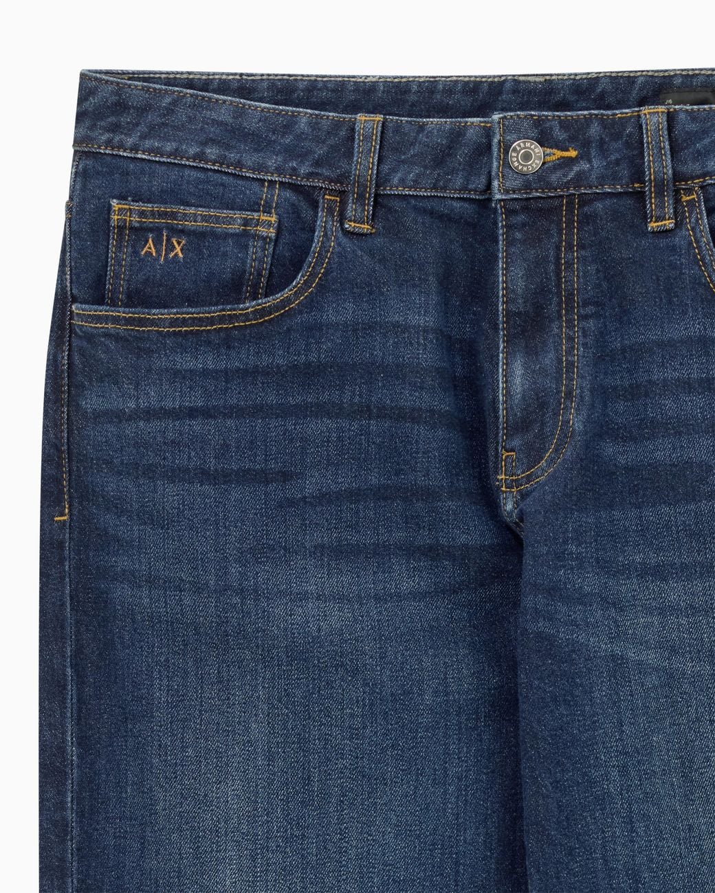 ARMANI EXCHANGE Blue Straight-Leg Washed Stretch Cotton Denim Jeans Essential for men