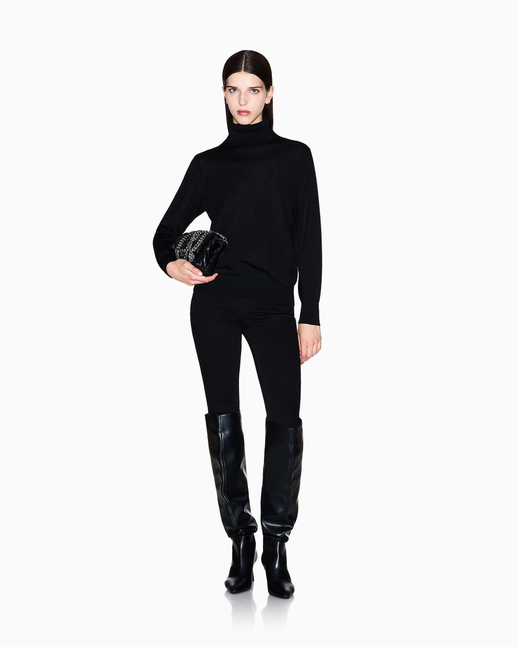 ARMANI EXCHANGE Black Merino Turtleneck Sweater