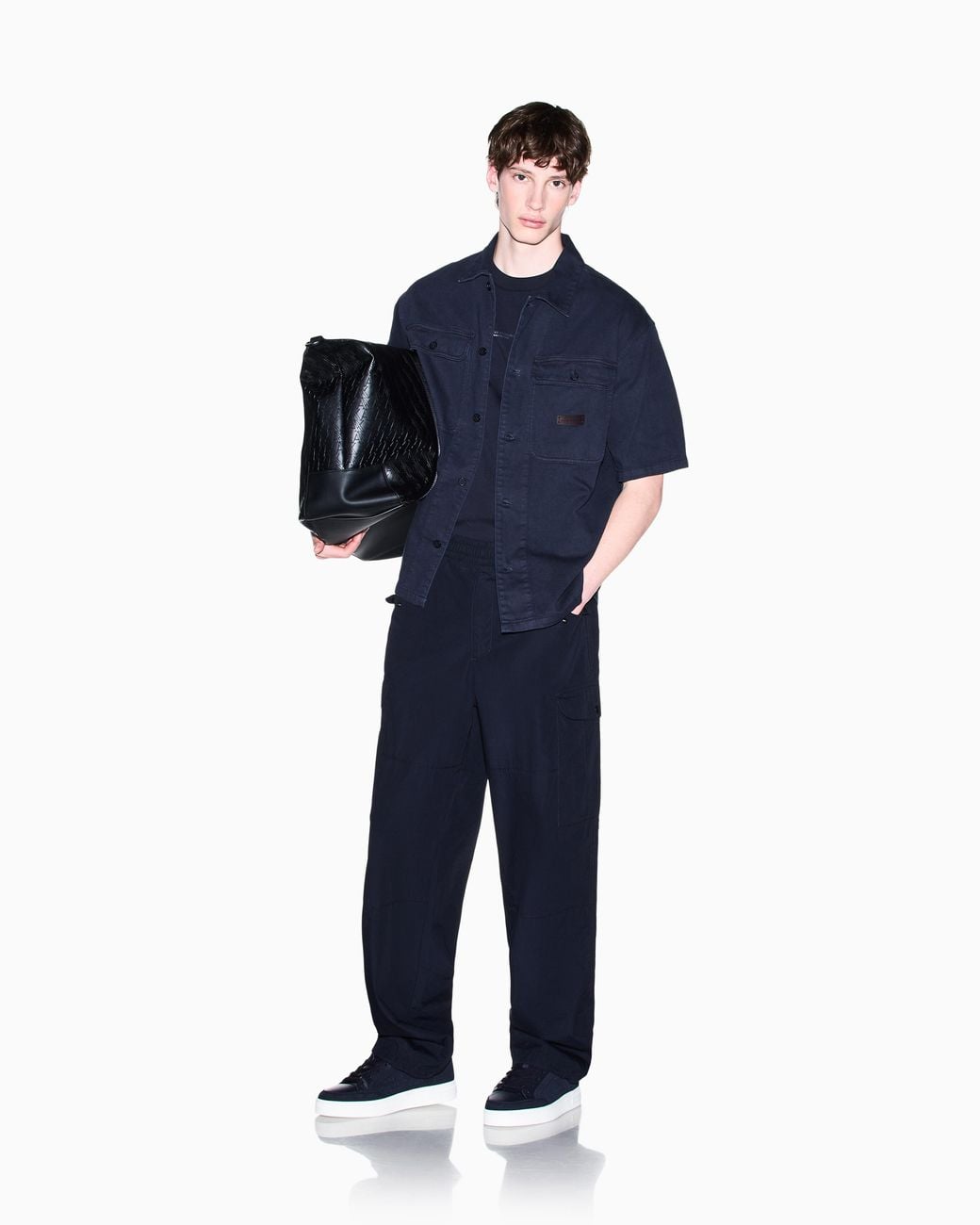 ARMANI EXCHANGE Blue Oversized T-Shirt for men