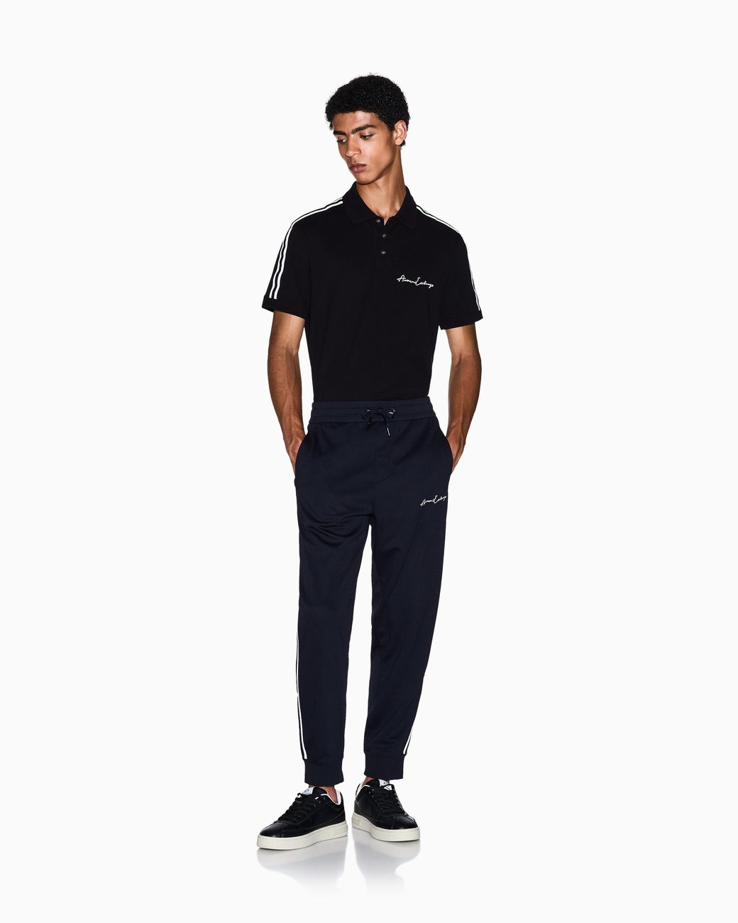 ARMANI EXCHANGE Blue Logo Joggers for men