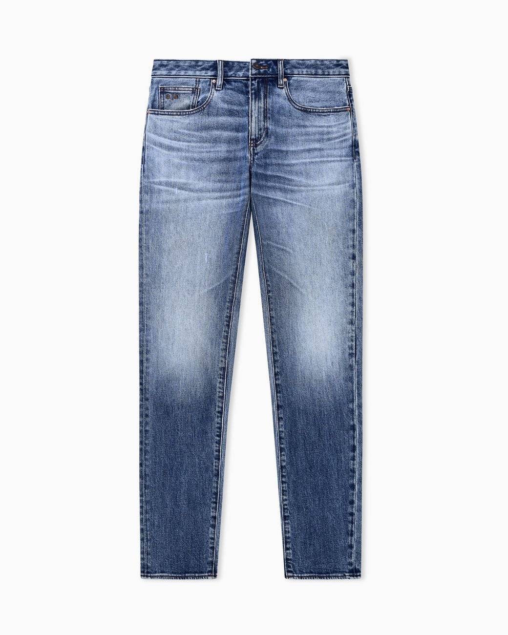 ARMANI EXCHANGE Blue Slim-Fit Five-Pocket Pants Denim Kurabo for men