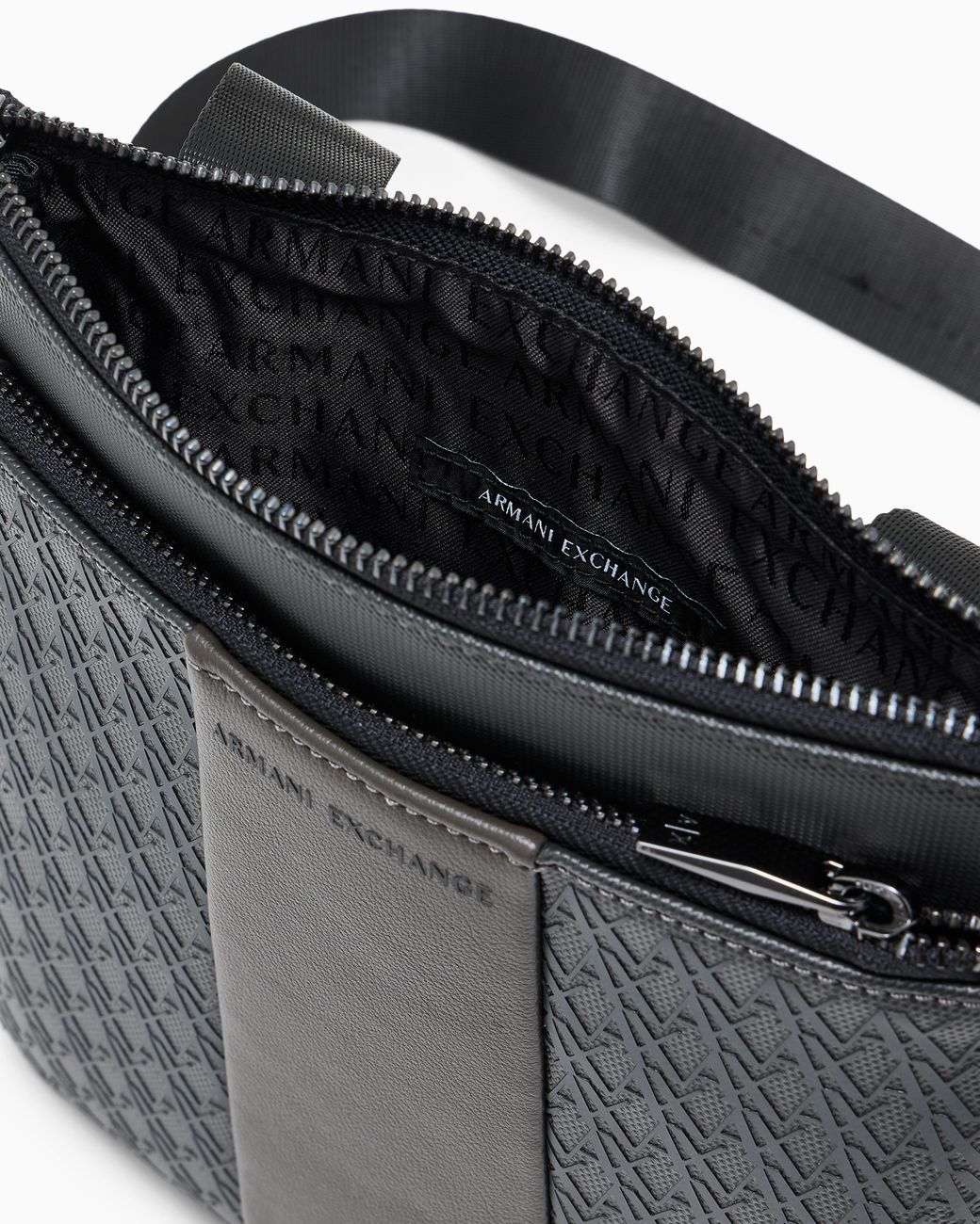 ARMANI EXCHANGE Black Flat Crossbody Messenger Bag for men