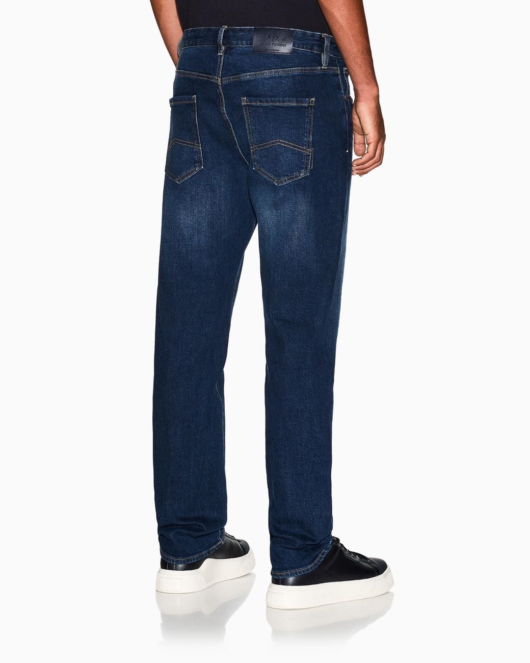 ARMANI EXCHANGE Blue Straight-Leg Washed Stretch Cotton Denim Jeans Essential for men