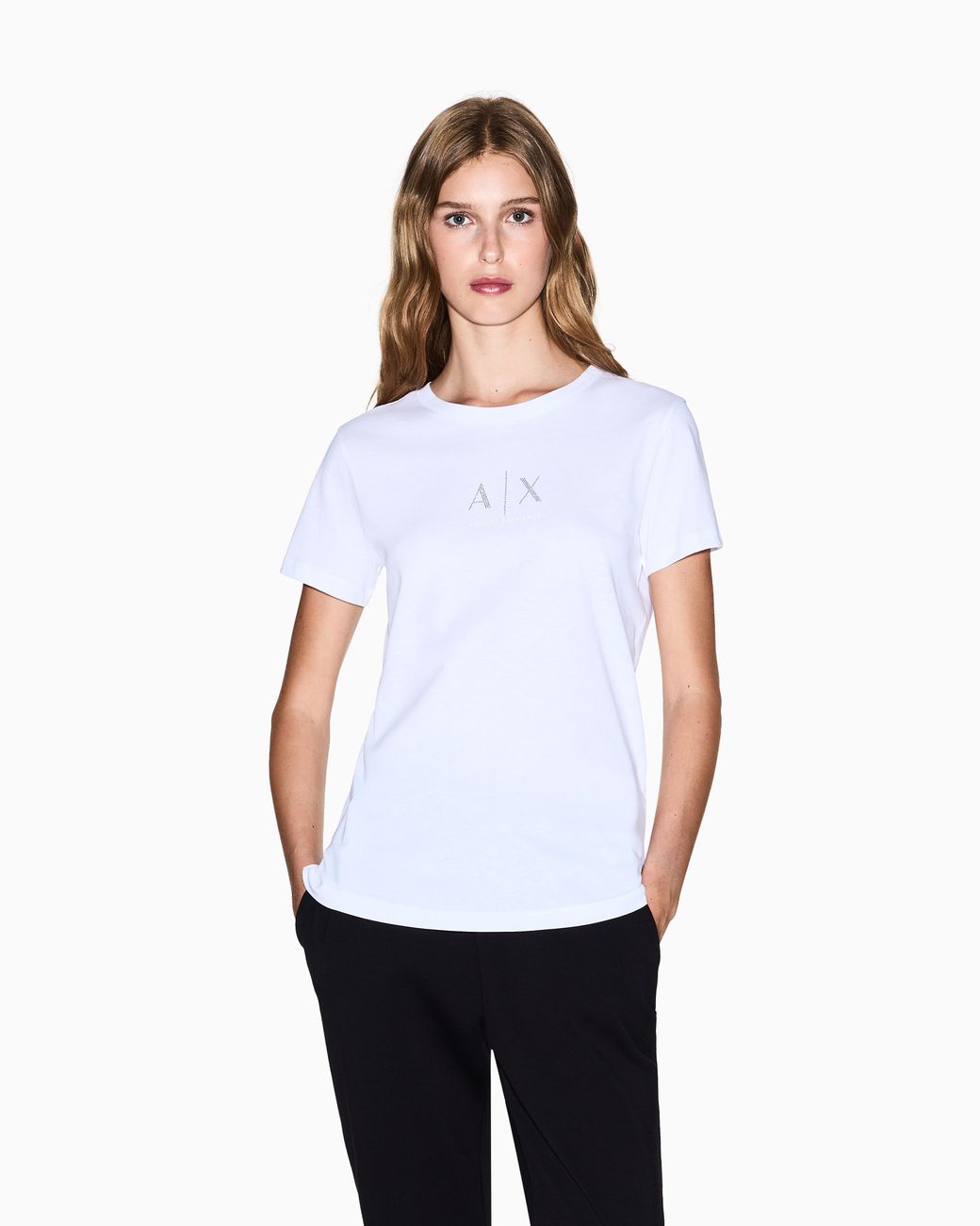 ARMANI EXCHANGE White Regular Fit T-Shirt