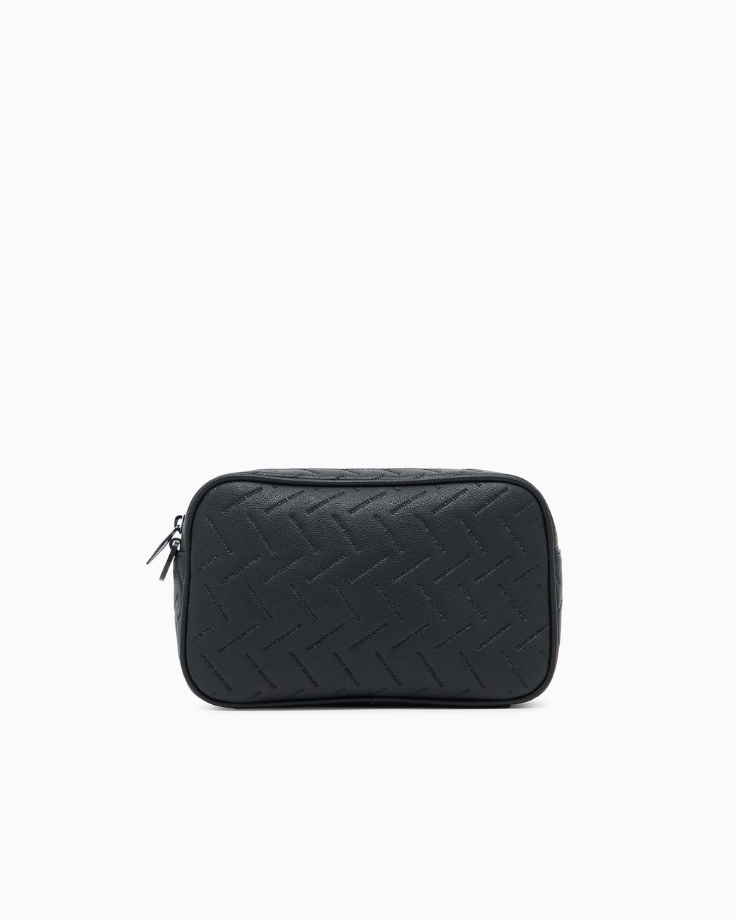 ARMANI EXCHANGE Black Textured Crossbody Bag With Wrist Strap And Zip Closure for men