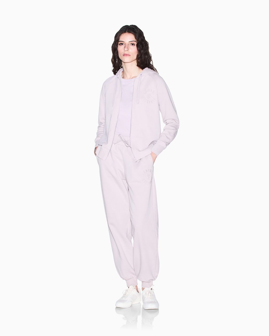 ARMANI EXCHANGE Pink Regular Fit Trousers Cotton French Terry