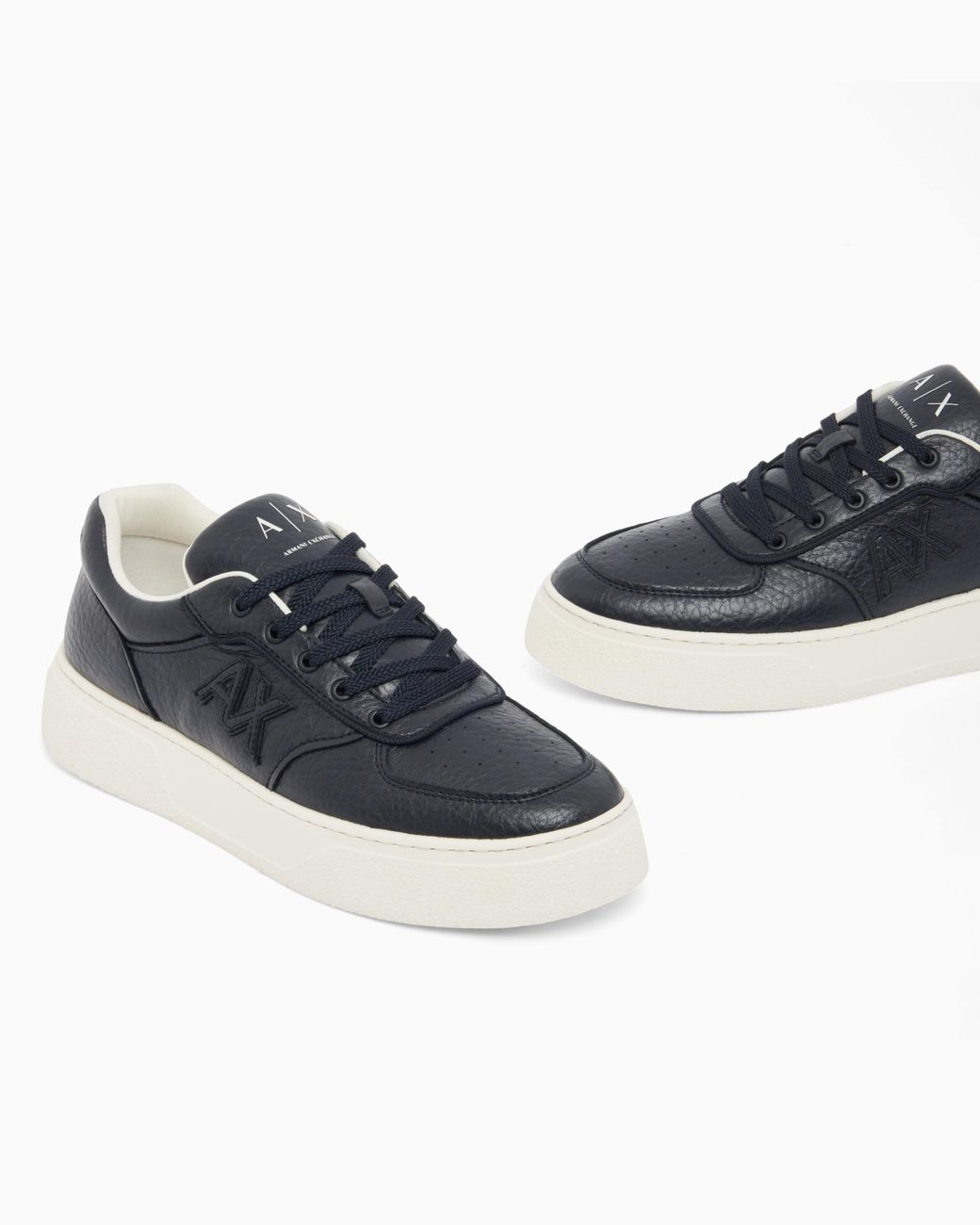 ARMANI EXCHANGE Blue Sneakers With Deer Effect for men