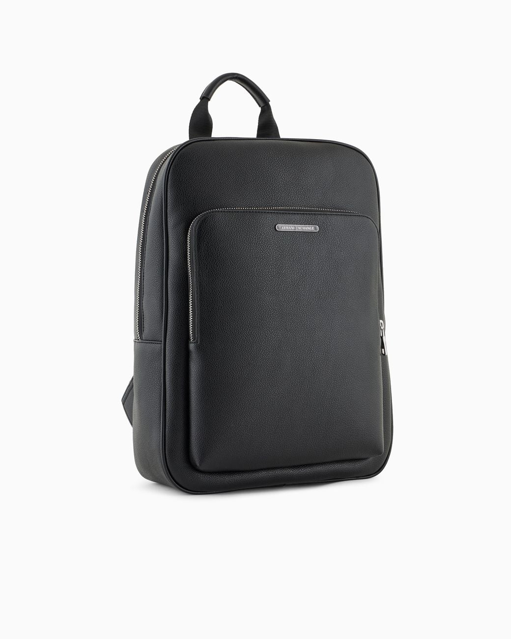ARMANI EXCHANGE Black Textured Backpack With A Zippered Pocket And Padded Straps for men