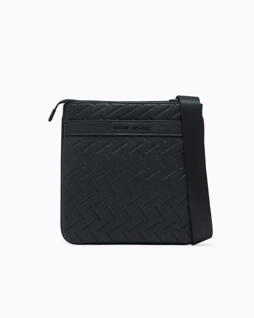 ARMANI EXCHANGE Black Crossbody Bag With An Embossed Pattern And A Zip Closure for men