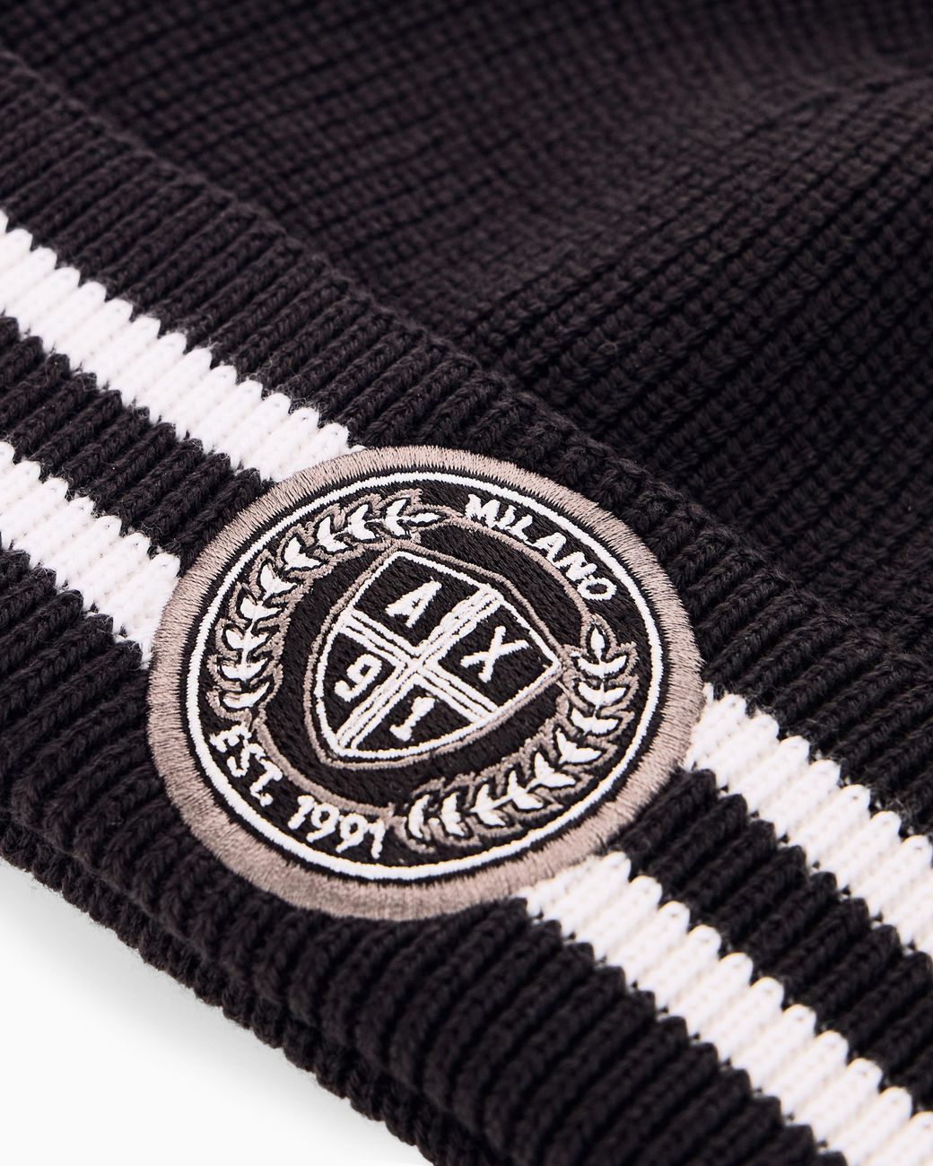 ARMANI EXCHANGE Blue Beanie Hat Virgin Wool And Cotton Blend for men