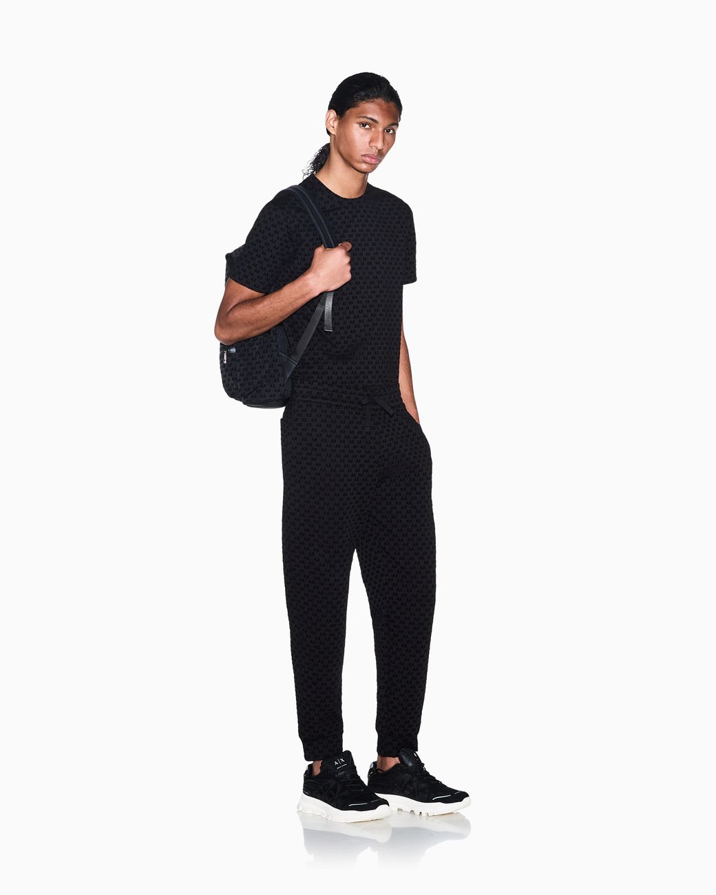 ARMANI EXCHANGE Blue Regular Fit Jersey Pants With Bonded Stretch for men