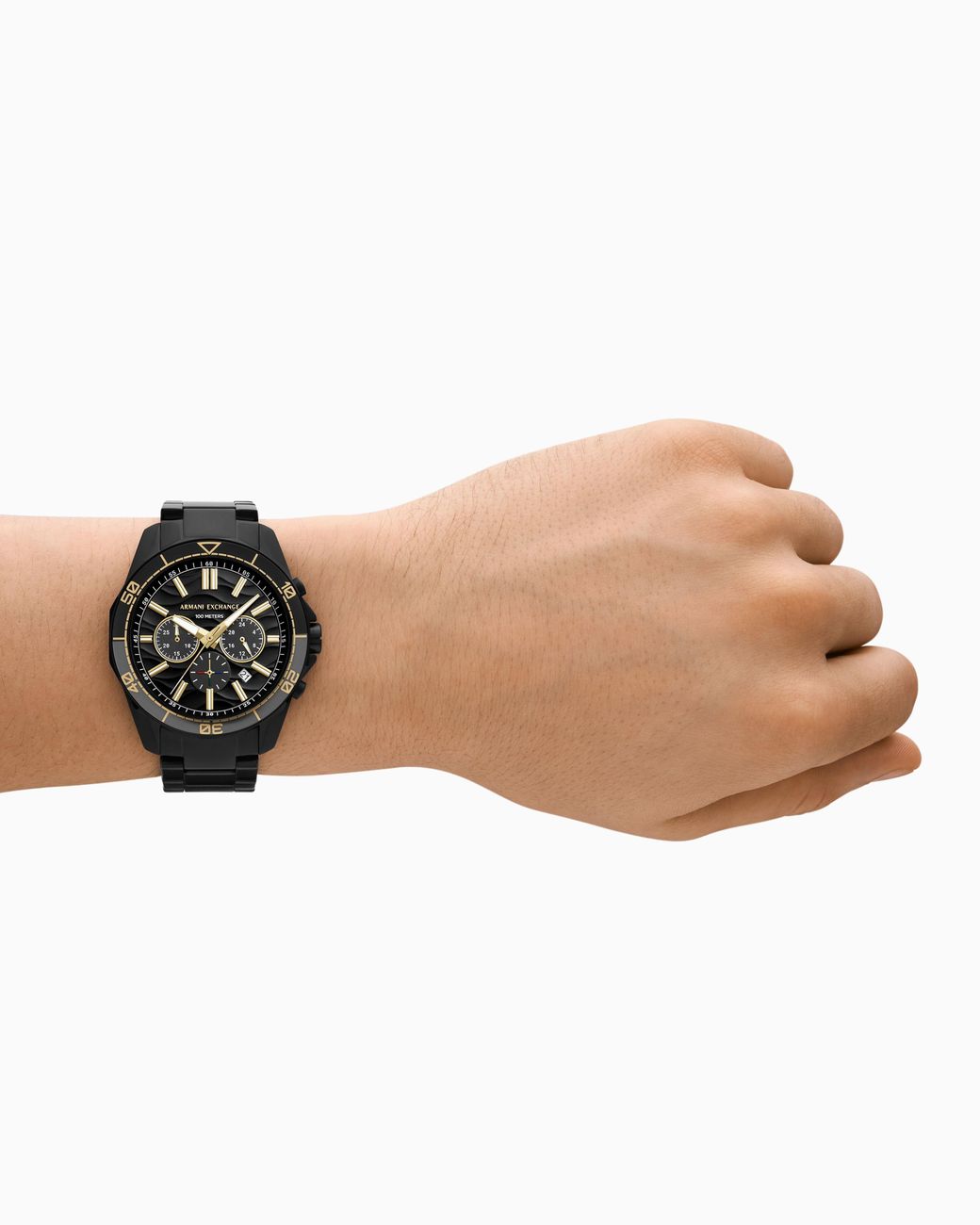 ARMANI EXCHANGE Black Multifunction Gunmetal Stainless Steel Watch for men