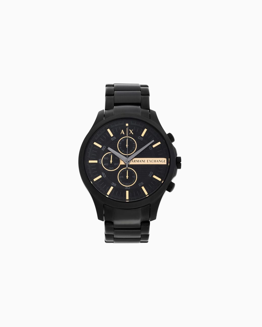 ARMANI EXCHANGE Black Three-Hand Watch With Steel Strap for men