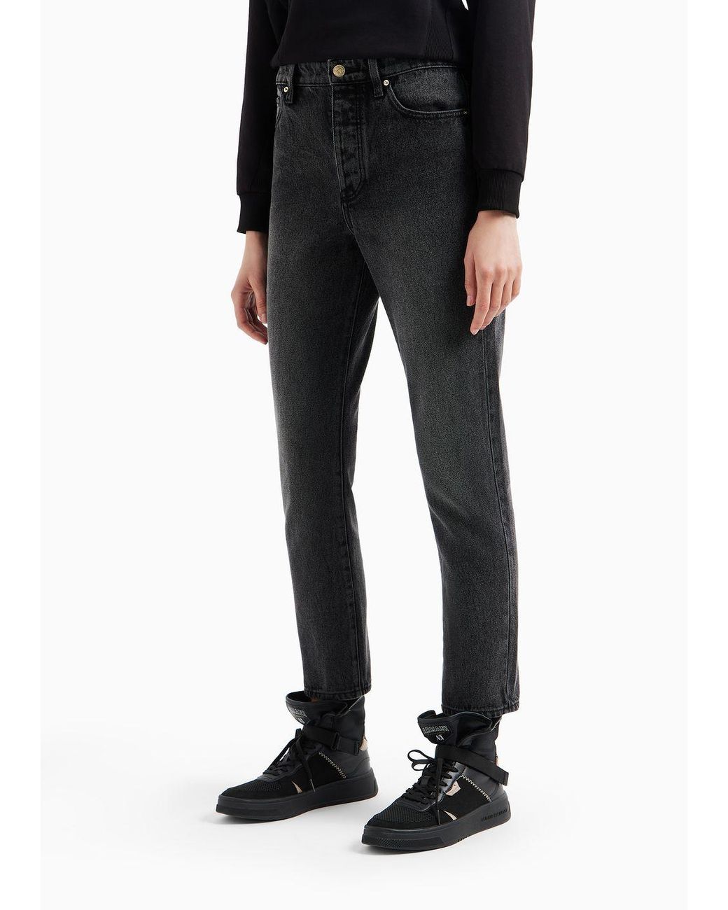 Armani Exchange Tapered Jeans in Black Lyst UK