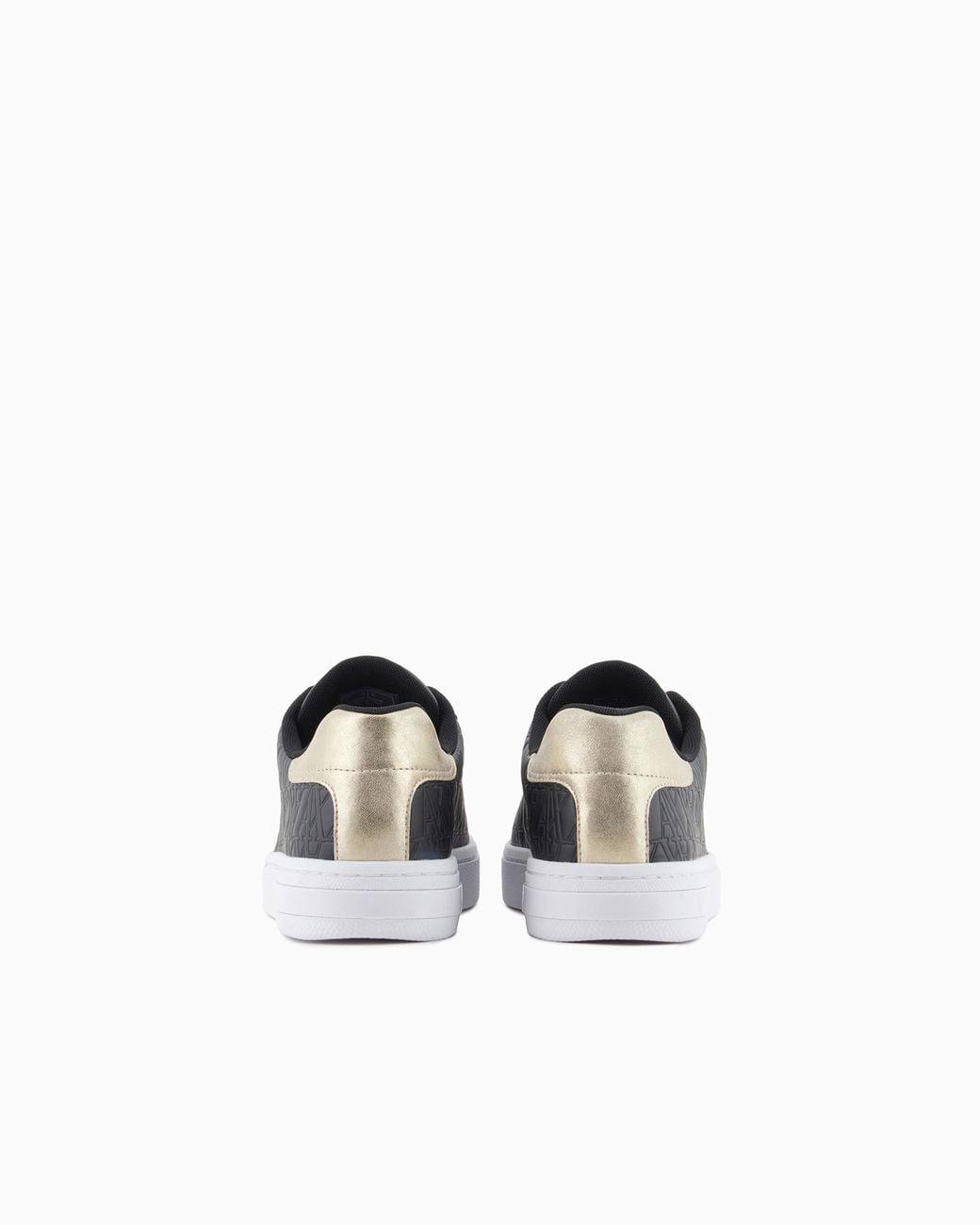 ARMANI EXCHANGE Blue Low-Top Sneakers With Embossed Pattern And Contrast Heel