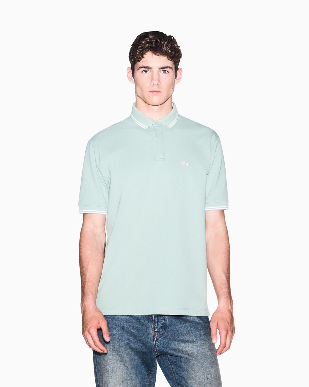 ARMANI EXCHANGE Blue Regular Fit Polo Shirt for men