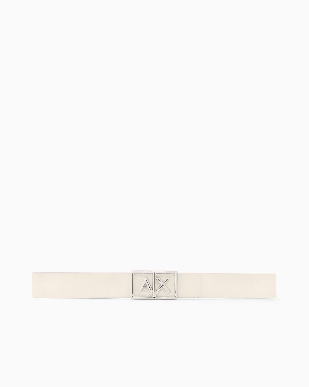 ARMANI EXCHANGE White Belt With Rectangular Buckle And Logo