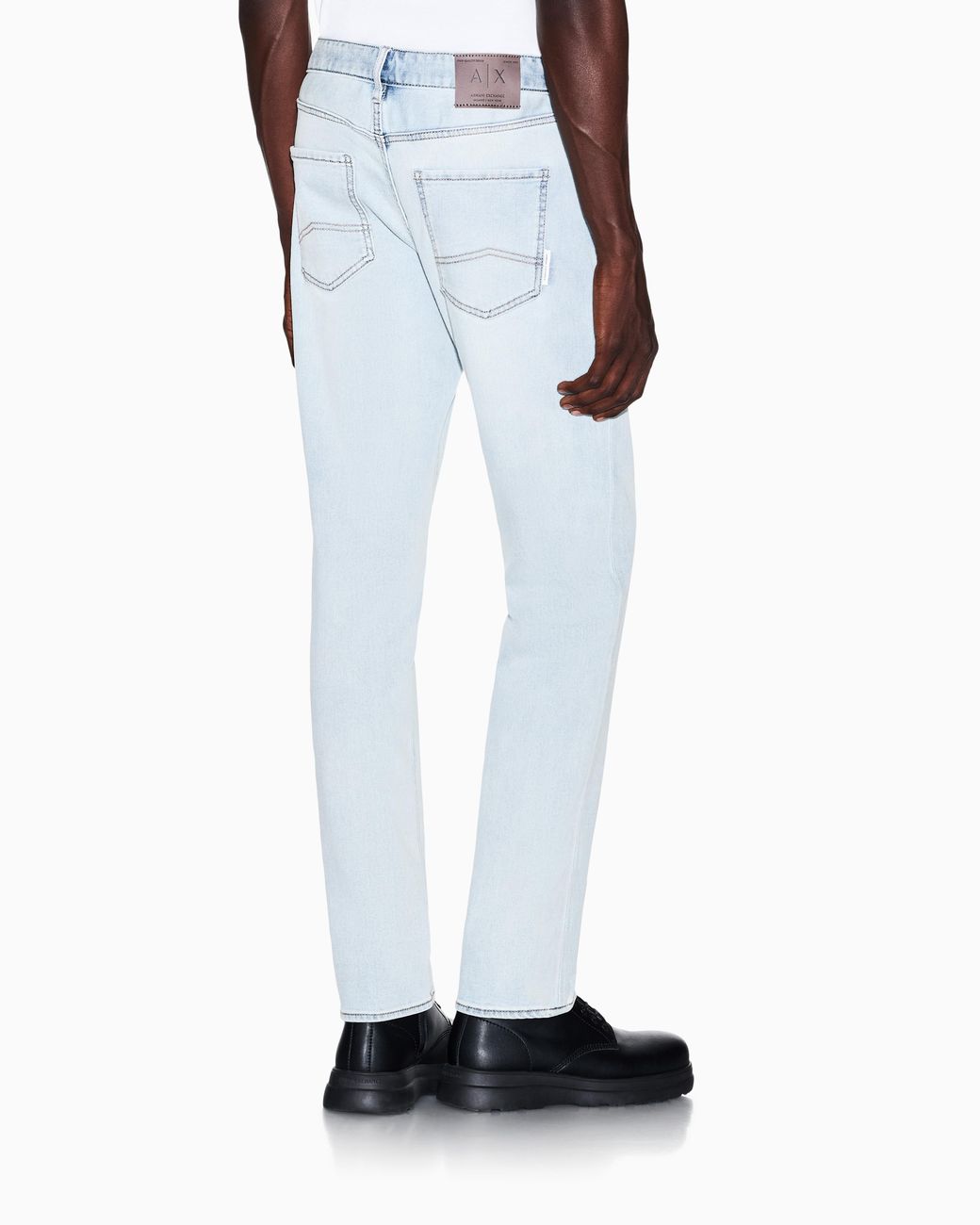 ARMANI EXCHANGE Blue Comfort Slim Fit Five-Pocket Pants for men