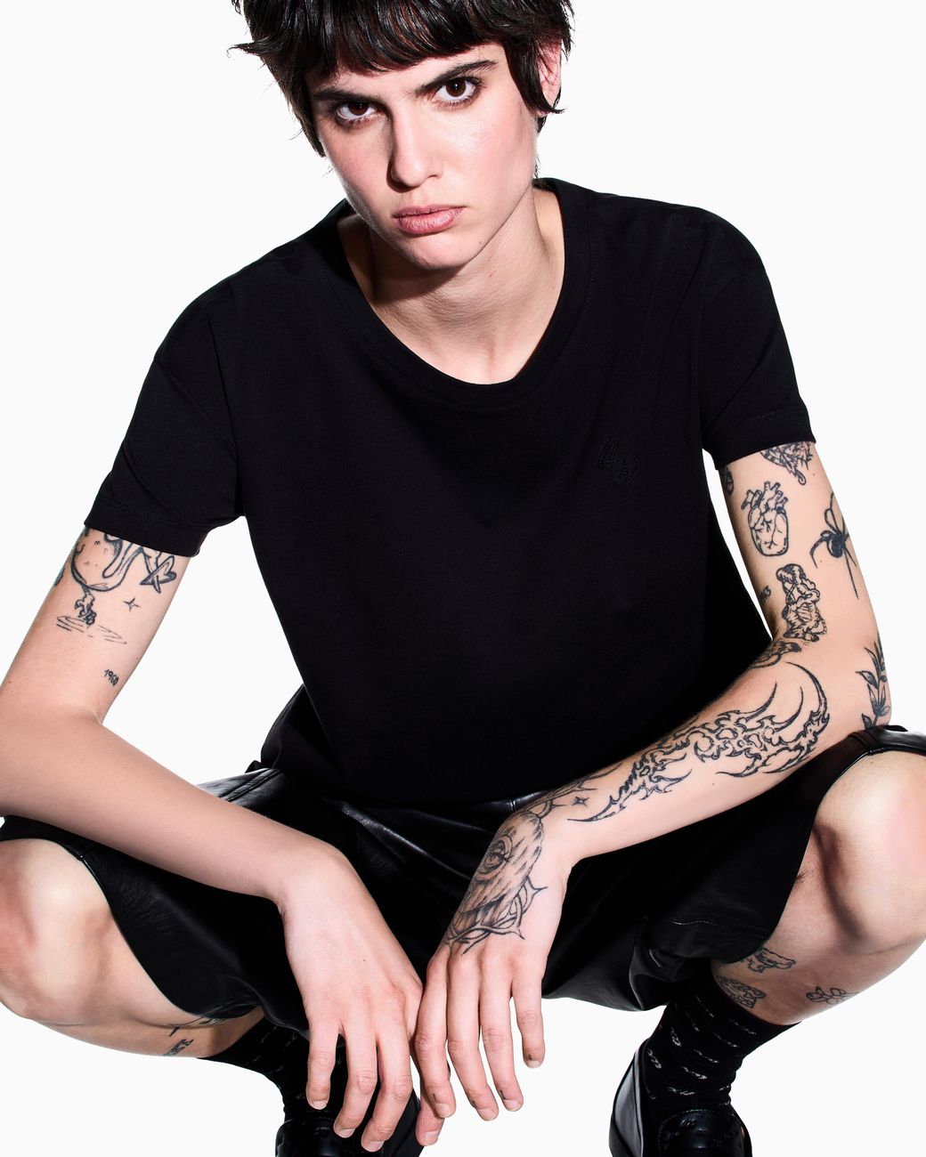 ARMANI EXCHANGE Black Oversized Fit T-Shirt