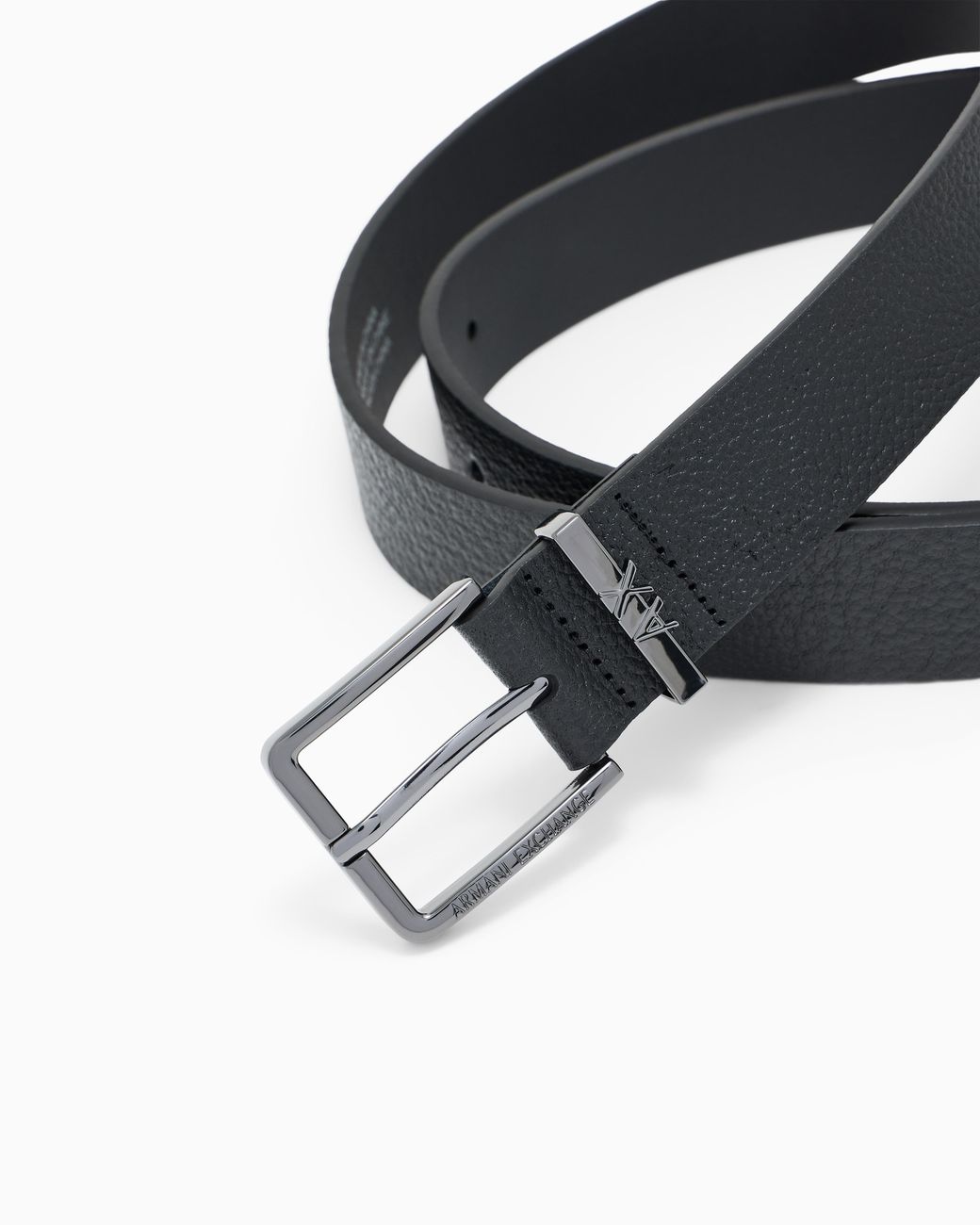 ARMANI EXCHANGE White Tongue Belt for men