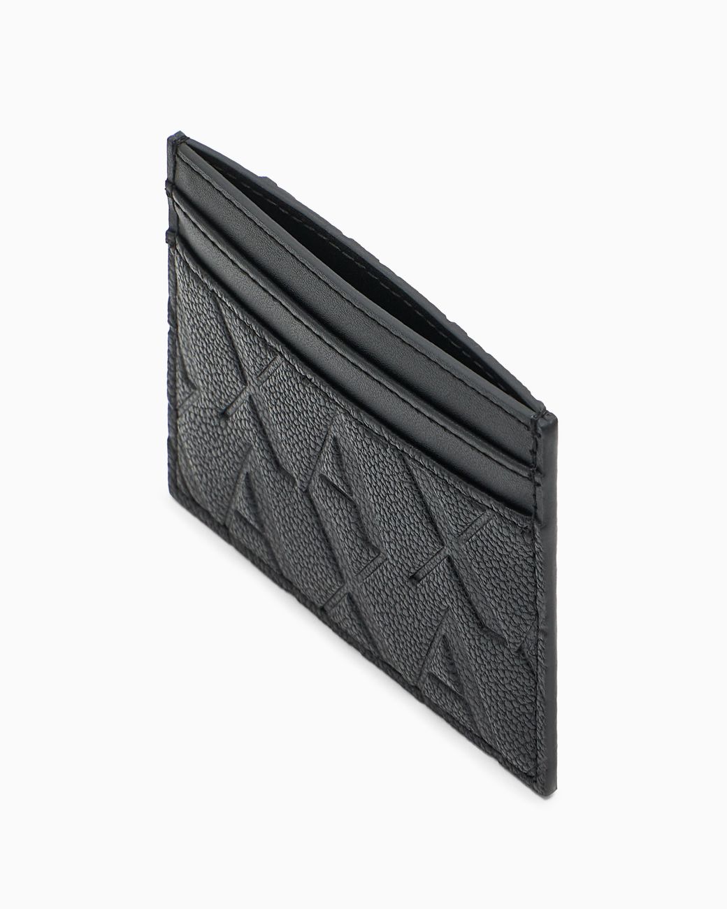 ARMANI EXCHANGE White Card Holder With Logo Texture Money Clip for men