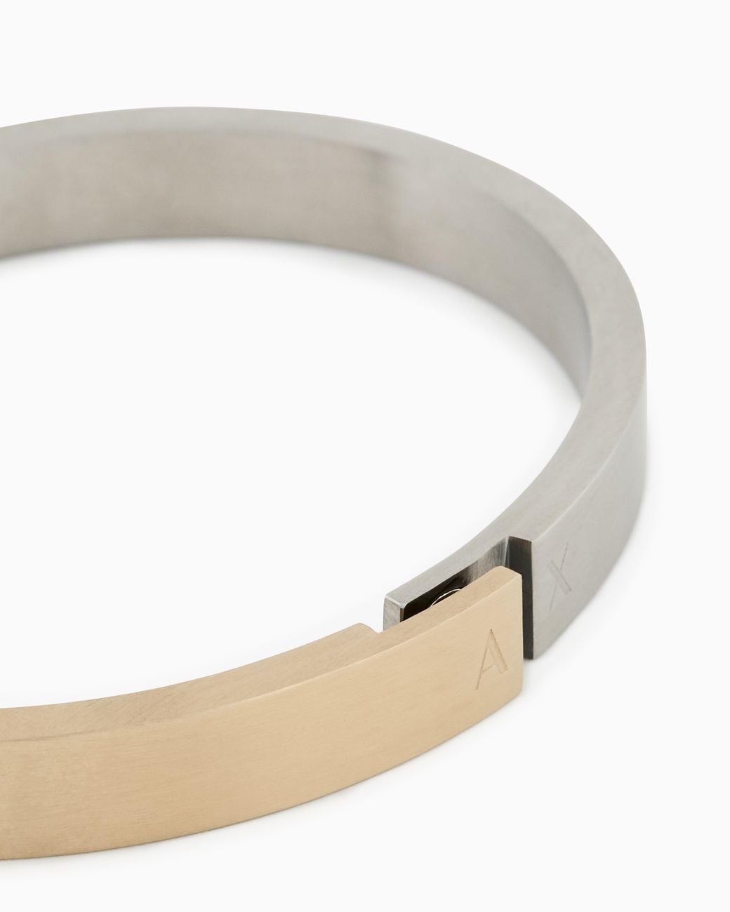 ARMANI EXCHANGE White Stainless Steel Bangle Bracelet for men
