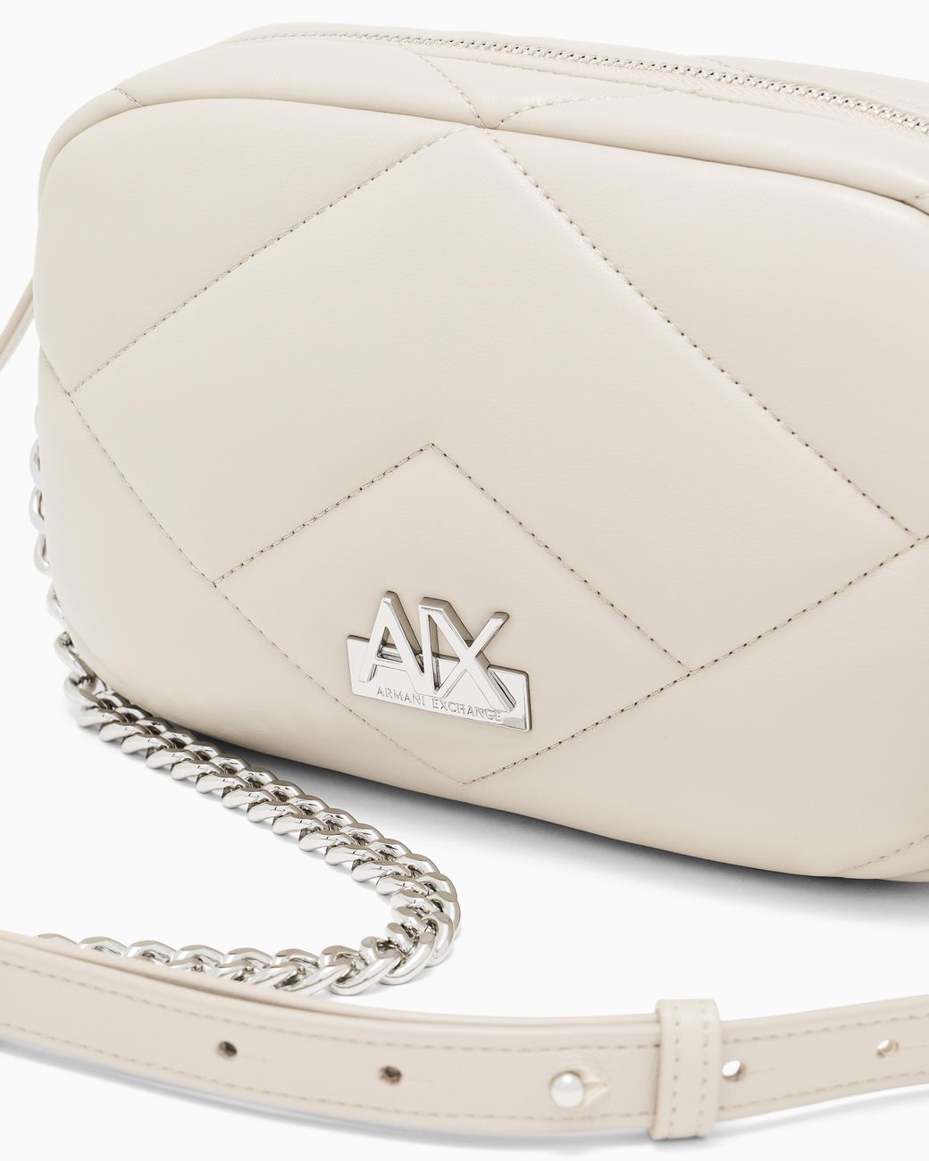 ARMANI EXCHANGE White Camera Case Messenger Bag With Outer Coating And Padding