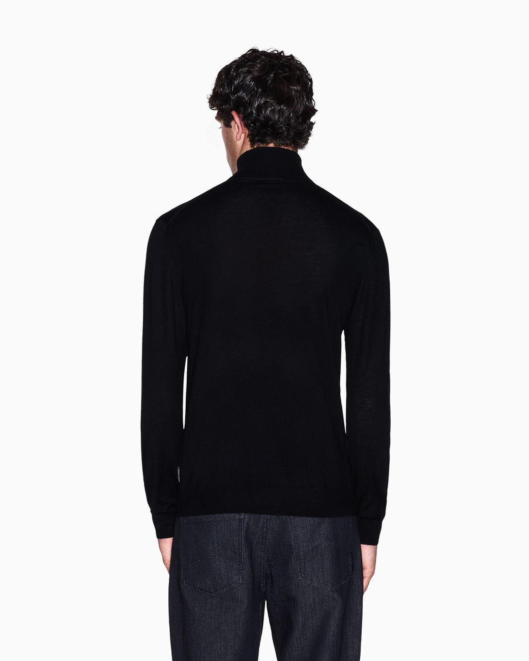 ARMANI EXCHANGE Black Turtleneck Sweater for men