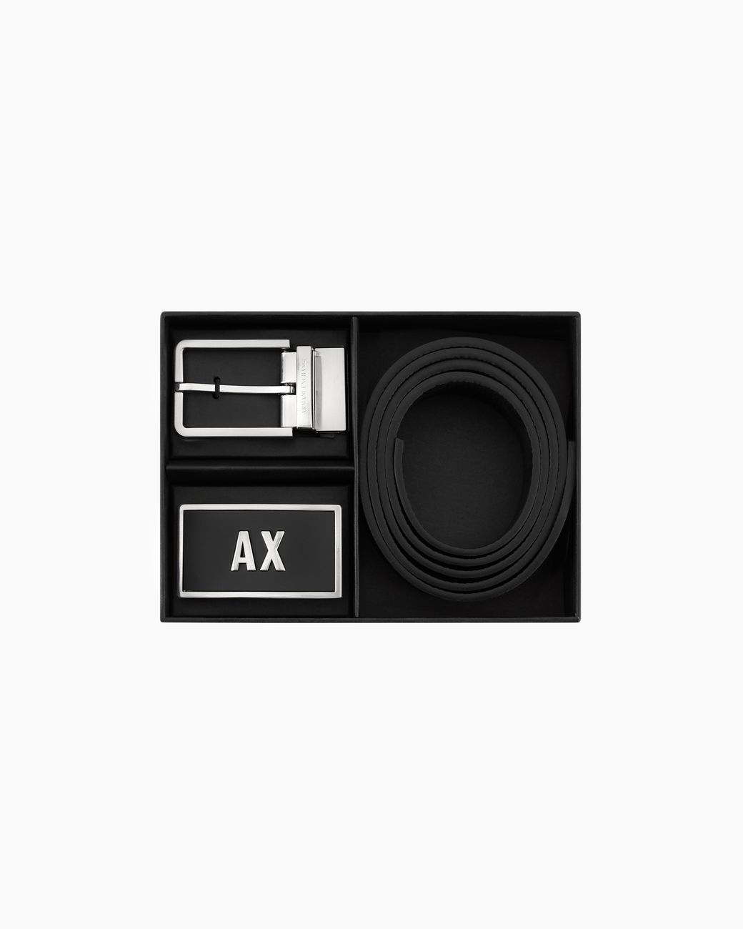 ARMANI EXCHANGE White Reversible Belt With Interchangeable Buckles for men