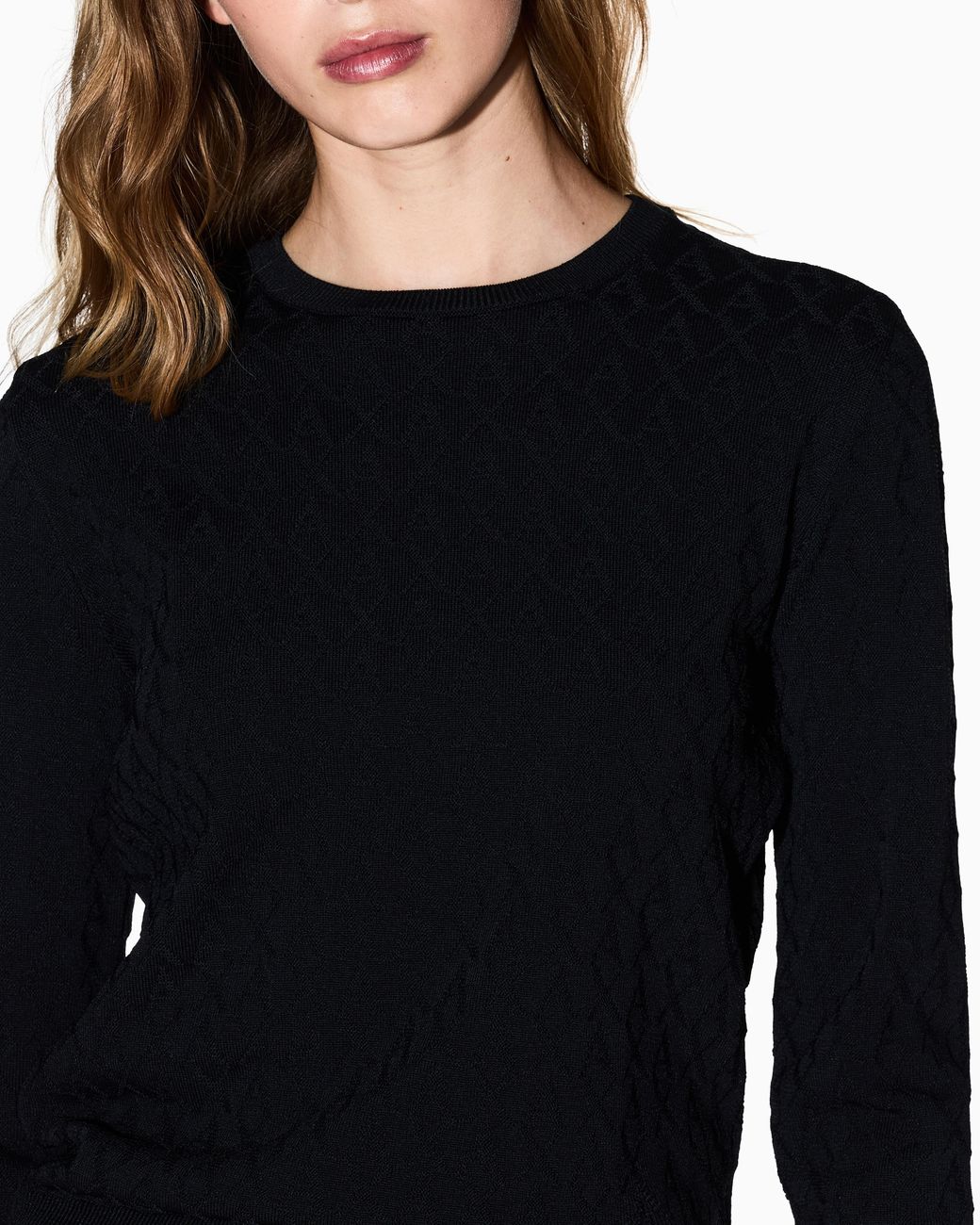Pull Avec Logo Jacquard À Losanges En Viscose Essential ARMANI EXCHANGE en coloris Blue