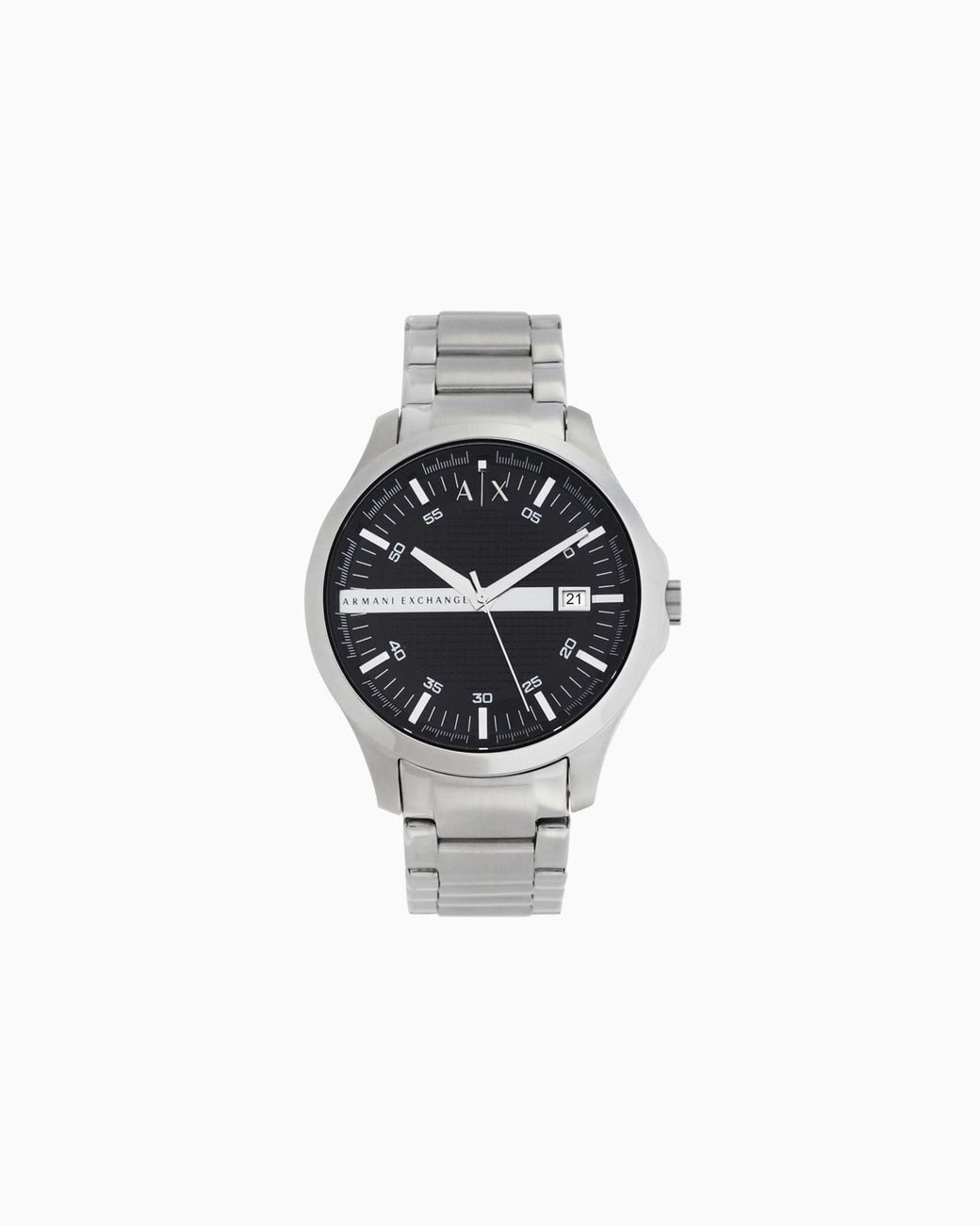 ARMANI EXCHANGE White Three-Hand Watch With Steel Strap for men