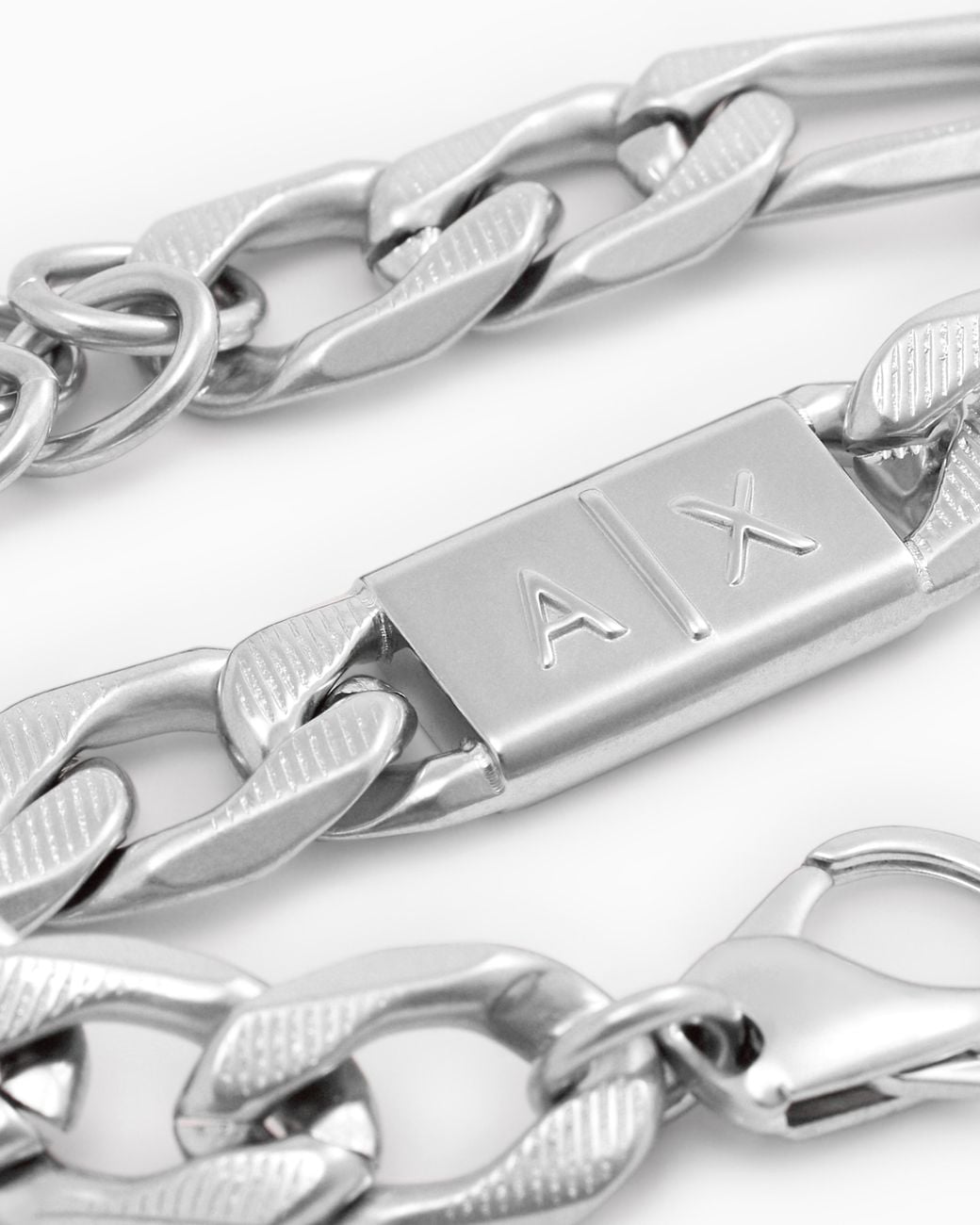 ARMANI EXCHANGE Metallic Stainless Steel Chain Bracelet for men