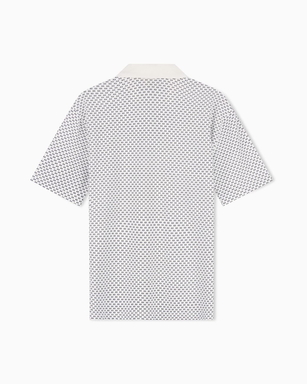 Polo En Piqué De Coton Extensible À Motif Géométrique ARMANI EXCHANGE pour homme en coloris White