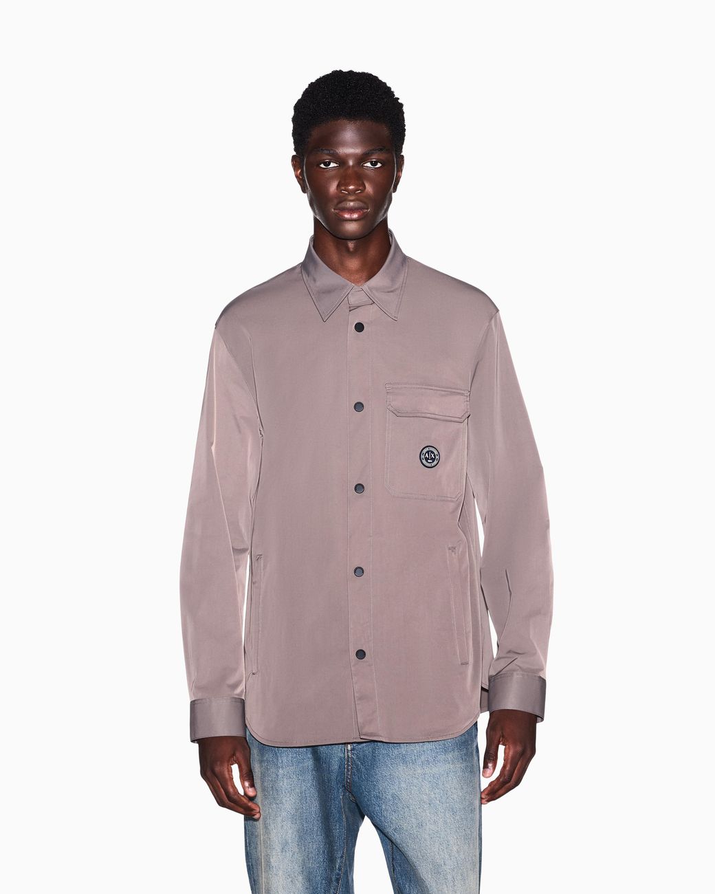 ARMANI EXCHANGE Brown Oversized Fit Shirt With Lining for men