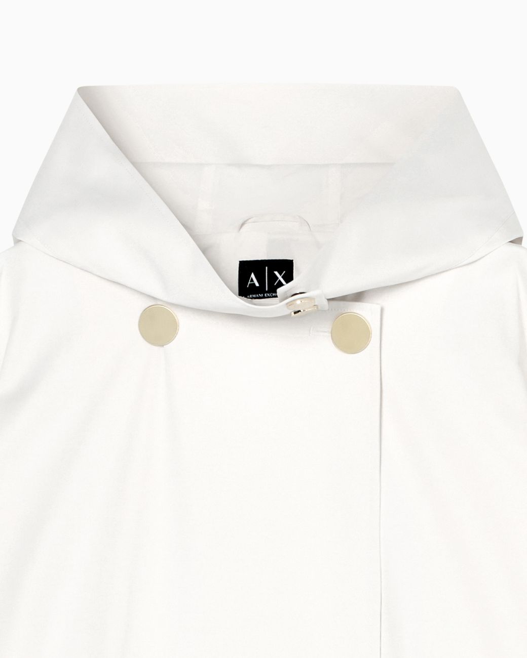 ARMANI EXCHANGE White Satin Nylon And Cotton Parka With Hood