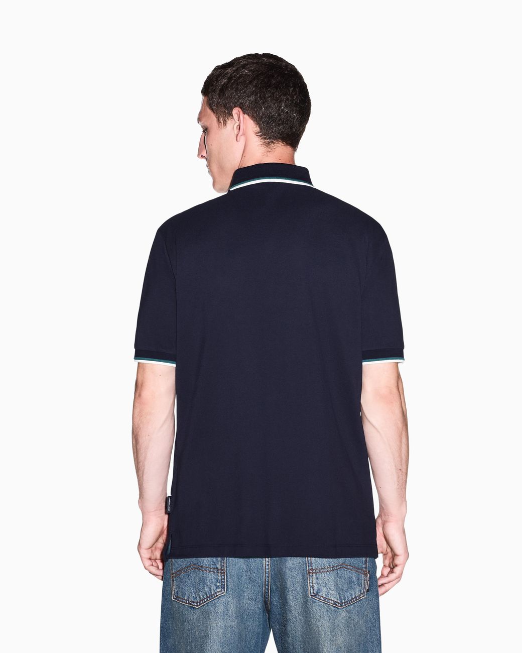 ARMANI EXCHANGE Blue Regular Fit Polo Shirt for men