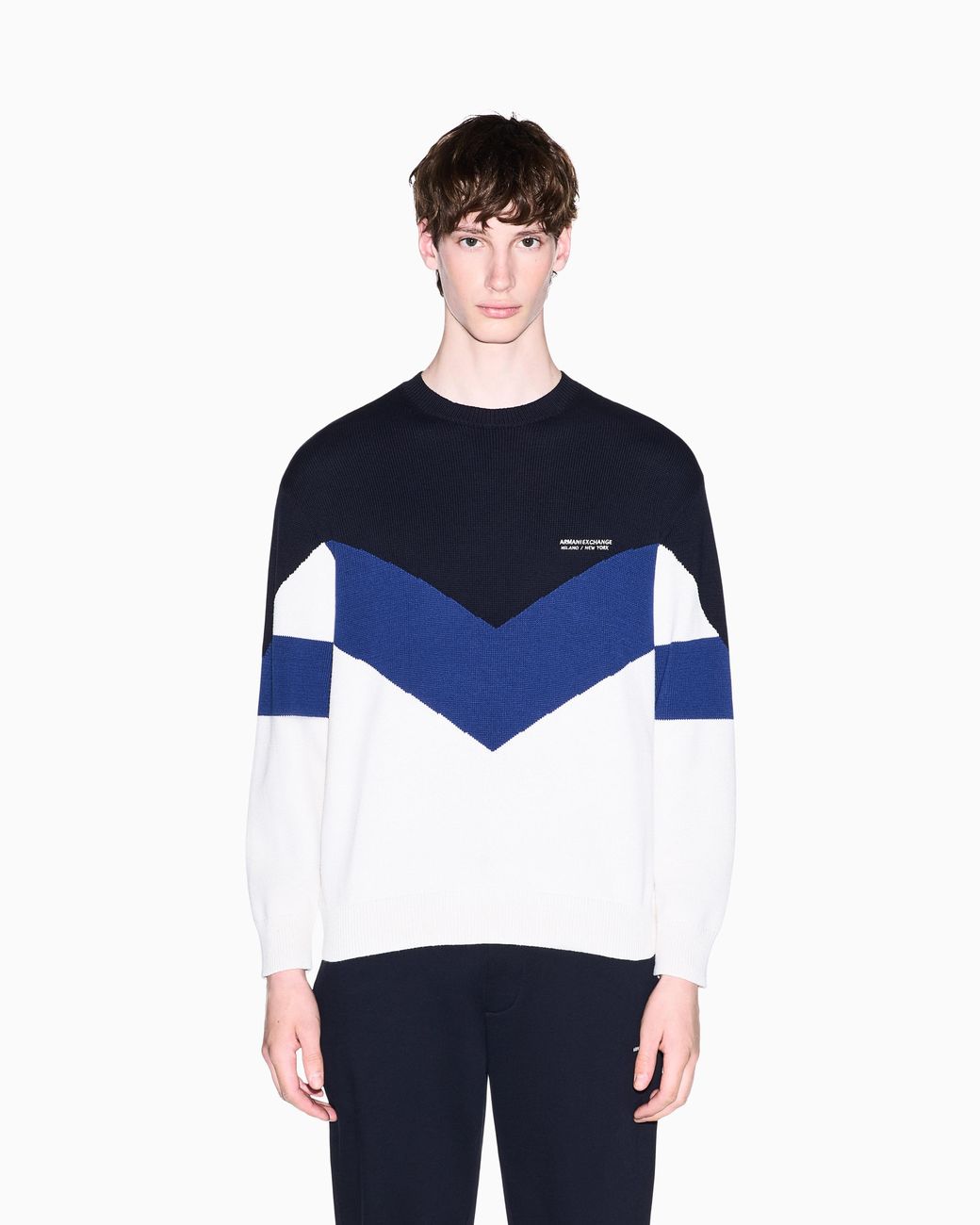 ARMANI EXCHANGE Pullover Regular Aus Baumwolle in Blue für Herren