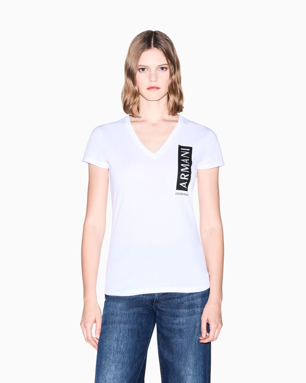ARMANI EXCHANGE White Slim Fit T-Shirt