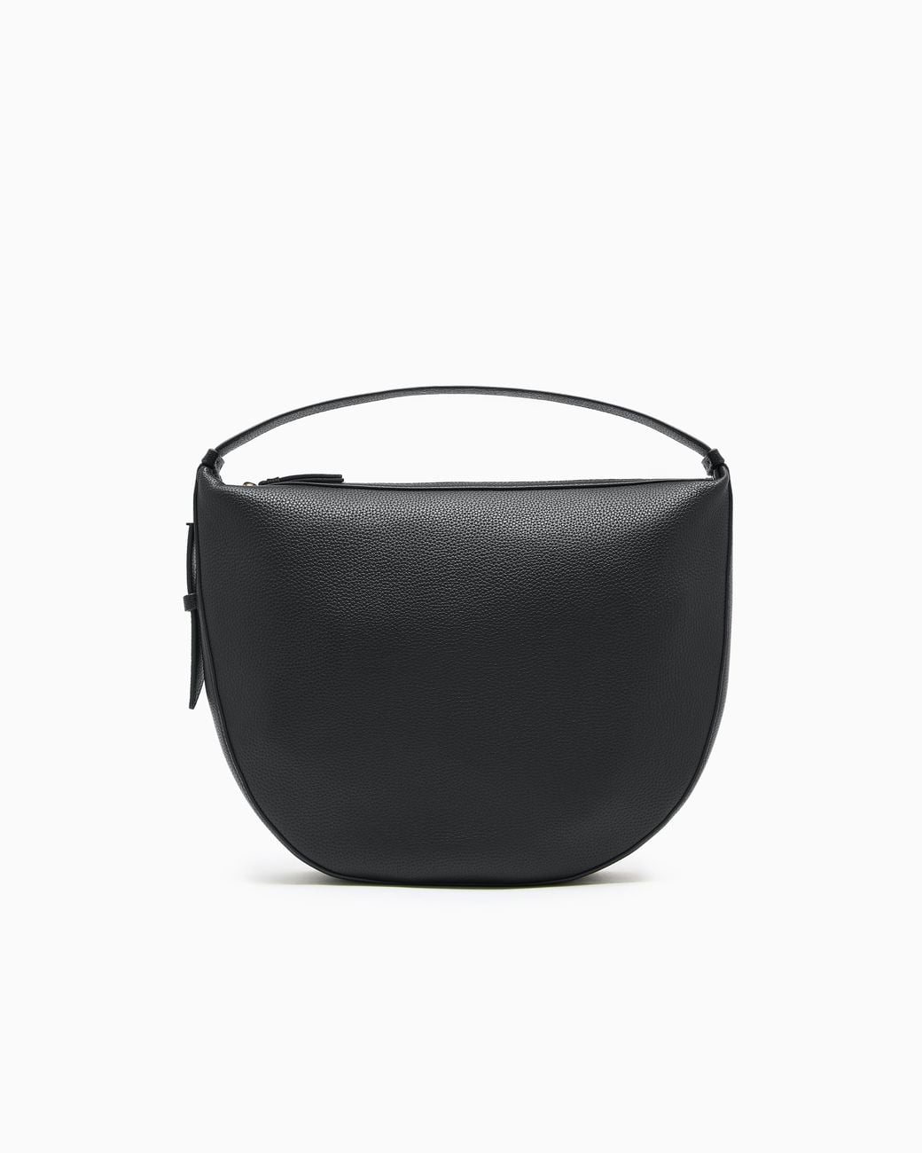 ARMANI EXCHANGE Black Hobo Bag With Hammered Effect And Zip Closure