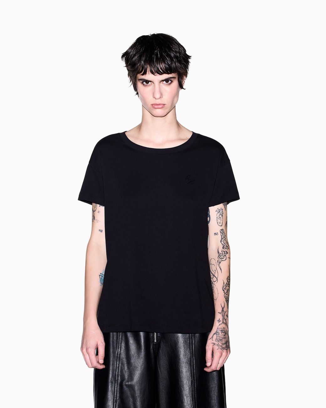 ARMANI EXCHANGE Black Oversized Fit T-Shirt
