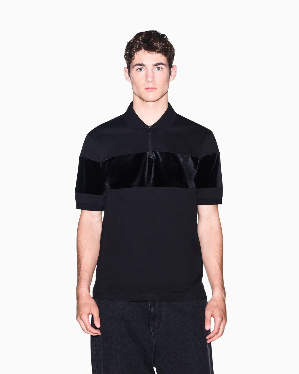 ARMANI EXCHANGE Black Regular Fit Polo Shirt for men
