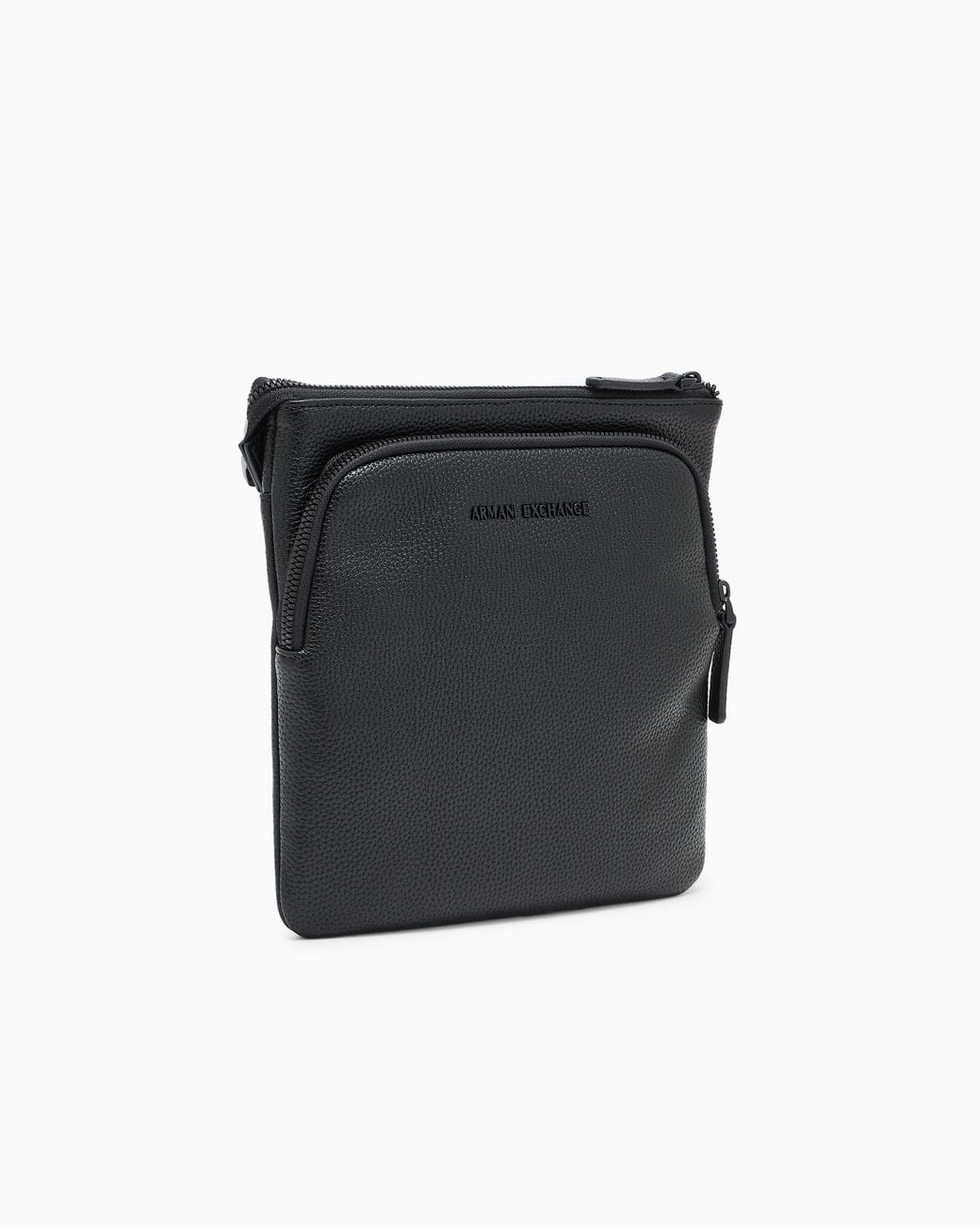 ARMANI EXCHANGE Black Faux Leather Shoulder Bag With Logo for men