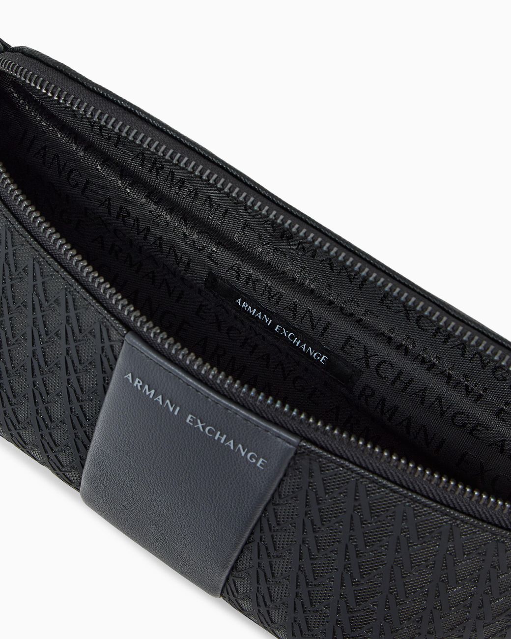 ARMANI EXCHANGE Black Coated Belt Bag for men