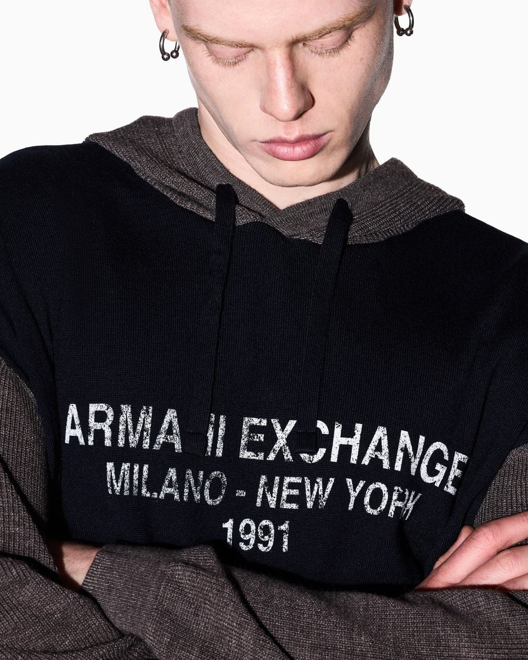 ARMANI EXCHANGE Blue Regular Fit Pullover for men